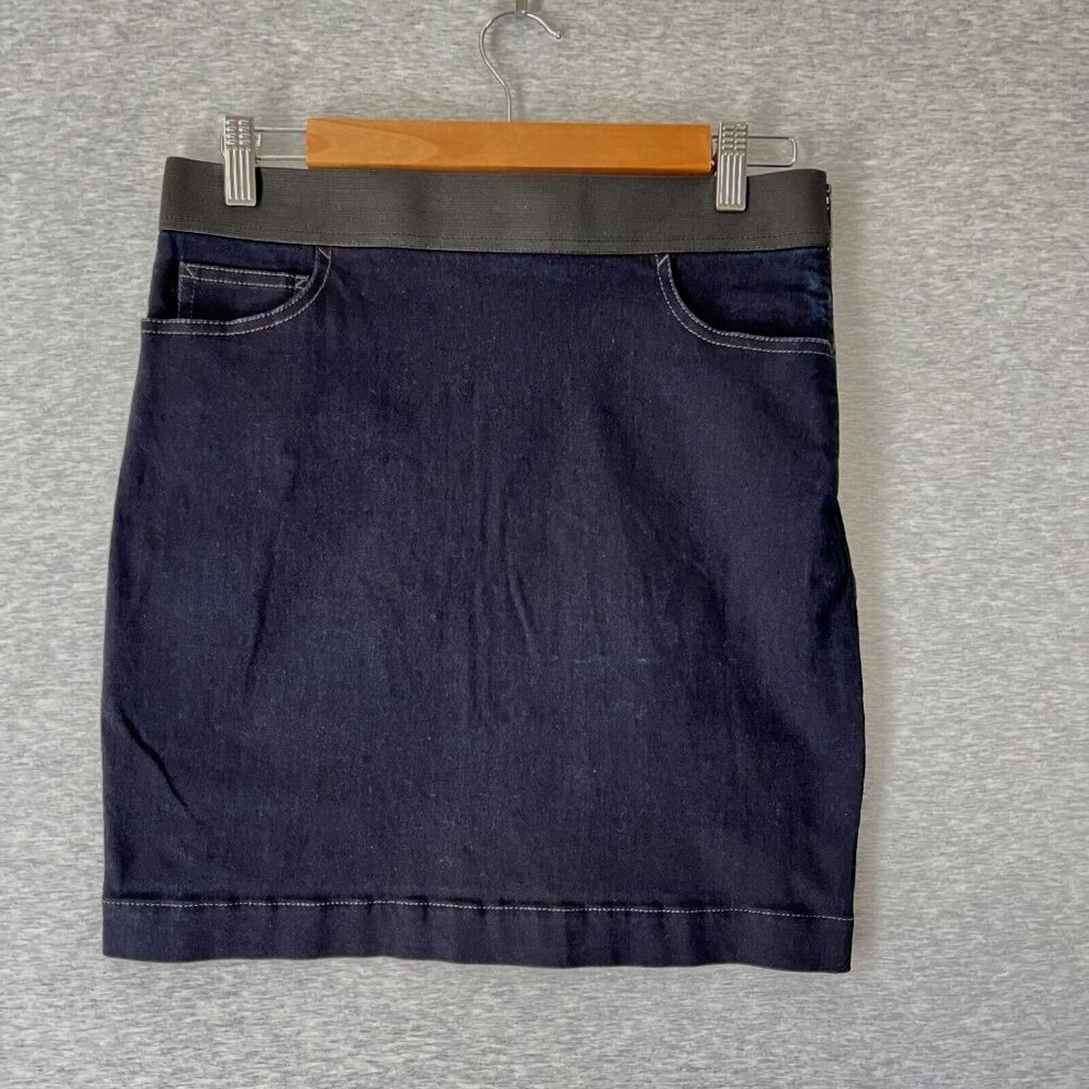 Armani Exchange Skirt Womens 8 Blue Denim Stretch‎ Dark Wash Mini A/X